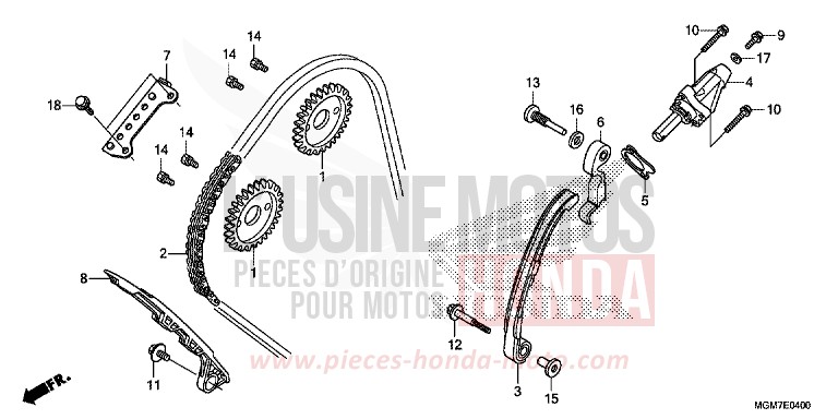 NOCKENWELLENKETTE/SPANNVORRICHTUNG von Hornet ABS MAT PEARL COOL WHITE (NHB44) von 2013